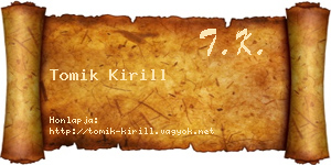 Tomik Kirill névjegykártya